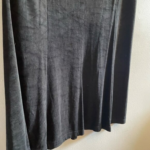 Vintage 90s Picadilly Fashion Slinky Black Trumpet Flared Maxi Skirt - Picture 5 of 11